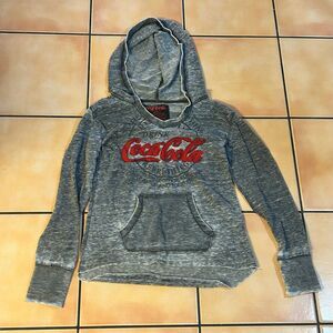 Women’s Well Worn Soft Coca-Cola Long Sleeve Hooded Shirt Size Small